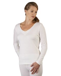 Superfine Merino Thermals - Womens L/S Top White-XL