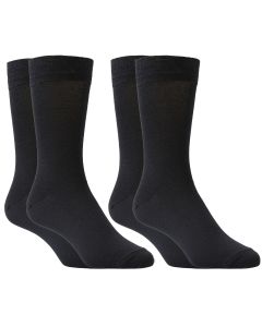Men's Merino Classic Dress Socks 2 Pack Black-L