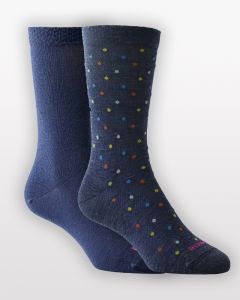 Merino Dotty Plain Socks 2 Pack Navy/Denim-OS