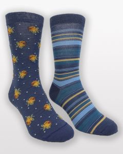 Merino Blues Patterned Socks