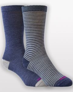 Merino Stripe & Plain Socks 2 Pack