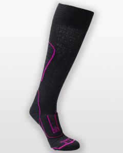 Merino Ski Socks Black/Pink-S/M