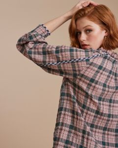 Madly Sweetly Dutton Plaid Blouse Green Plaid-10