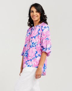 Blackstone Half Sleeve Gathered Top