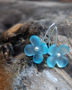 Hydrangea Blossom Recycled Glass Earrings