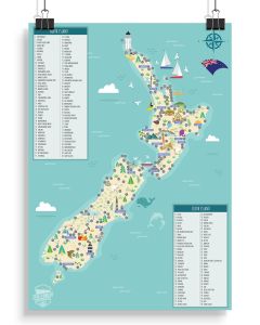 New Zealand Places Scratch Map