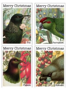 New Zealand Birds Christmas Cards 4 Pack