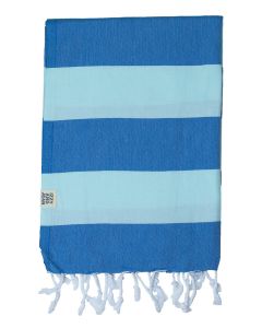 Santorini Flatweave Cotton Beach Towel Royal Blue/Mint