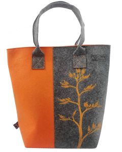 Jo Luping Ecofelt 2-Tone Tote Bags Orange