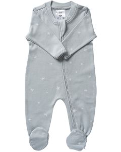 Organic Cotton All-in-One Grey Blue Star-0-3m