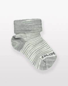 Striped Merino Baby Socks Light Grey-2-4