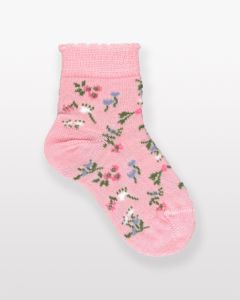 Floral Merino Baby and Children's Socks Cherry Blossom-2-4
