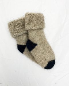 Possum Merino Baby Socks Wheat-0-1