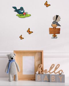 Children's Wooden Decal Set with NZ Birds