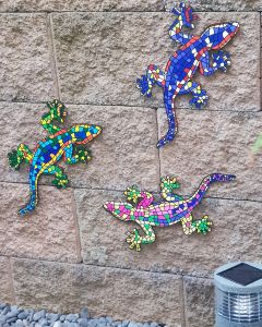 Mosaic Geckos Outdoor Wall Art