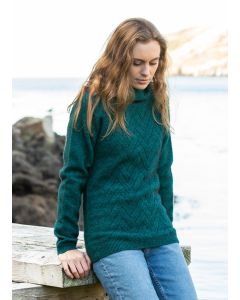 Noble Wilde Possum Merino Longline Basketweave Sweater Turquoise Marle-14