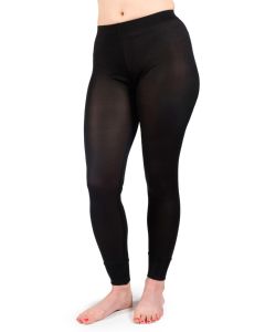 Women's Silk Long Underwear Leggings  Black-M