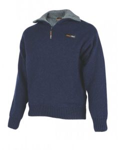 Men's Possum & Wool Double Layer Sweater Navy-L